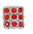 Improving Lifestyles Square Rhinestone Ring Adjustable Ruby Red