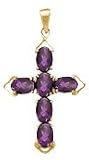 14k Gold & Amethyst Cross (2.70ctw)