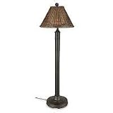 Tahiti Bronze Floor Lamp With Walnut Shade
