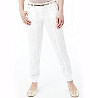 Autograph Pure Linen Cuffed Trousers with Belt
