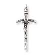 Sterling Silver Antiqued Crucifix Pendant with 20 Inch Sterling Silver Chain