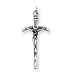Sterling Silver Antiqued Crucifix Pendant with 20 Inch Sterling Silver Chain