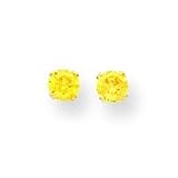 14k 3mm Synthetic Citrine Earrings