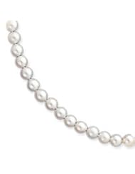 14k 7-7.5mm White Akoya Saltwater Cultured Pearl Necklace - PL70AA-16"