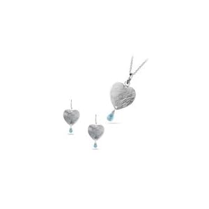 1.80 Cts Aquamarine Jewelry Set in Silver by