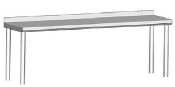 John Boos - Commercial Single Stainless Steel Overshelf for Maple Top-12in.x60in. Center Mount