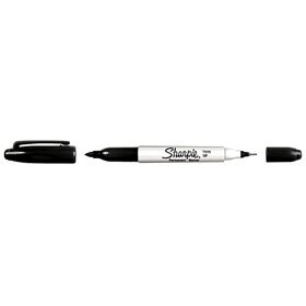 Sharpie Twin Tip Fine Point and Ultra Fine Point Permanent Markers, 12 Black Markers (32001)