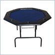 JP Commerce 48 Octagonal Folding Poker Table with Folding Legs in Blue