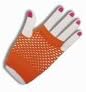 Fingerless Short Orange Fishnet Costume Gloves