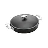 Lodge Signature Seasoned Cast-Iron Covered Casserole with Stainless-Steel Handles