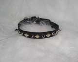 Hamilton Leather Leather Diamond Spike Collar Black 1 2 X16 - LMS1 16BK