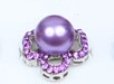 Improving Lifestyles Pearl and Rhinestone Ring Adjustable Lilac