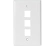 Steren White Keystone Wall Plate - 3-Port