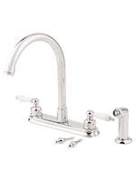 Danze D413655 Sheridan Two Handle Hi-Rise Kitchen Faucet and Spray, Chrome
