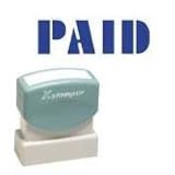 (Price/EA)Paid Ink Stamp, 1/2x1-5/8, Blue Ink