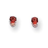 14k White Gold 3mm Garnet Stud Earrings XBE109