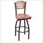Black Wrinkle Holland Bar Stool Co. Voltaire 30" High Wooden Seat Swivel Bar Stool with Choice of Back Design