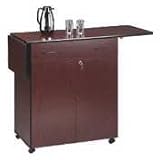 SAFCO PRODUCTS / Hospitality service cart with drop leaves, drawer & locking cabinet, mahogany / SAF8962MH / Sold as 1 Each / Mfr Part # 8962MH \*/ Hospitality service cart with drop leaves, drawer &