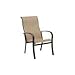 Fremont Sling High Back Stacking Dining Arm Chair Finish: Midnight, Sling: Augustine Gravel