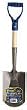 Ames True Temper Kodiak Cub Square Point Shovel with 17-Inch Power D-Grip Wood Handle 1693200