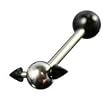 Stainless Steel with UV Black T Spike Barbell Sold as a Pair