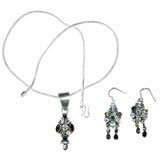 Antique Jewellery Earring And Pendant Sets Sterling Silver With Amethyst... by ShalinCraft