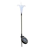 3-Pack Outdoor Solar Powered Crystal Flower Garden Stake w/ Alternating Color LED