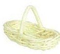 Dollhouse Miniature White Wicker Basket