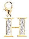 14k Gold Diamond Initial H Charm (1/10 cttw)