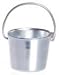 Dollhouse Miniature Silver Toned Bucket with Moveable Handle