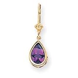 14k 10x7mm Pear Amethyst leverback earring XLB105AM