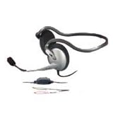 CYBER ACOUSTICS AC-646B NECKBAND STYLE STEREO HEADSET W/MICROPHONE & IN LINE VOLUME CONTROL (Silver)