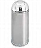 Marshal Steel Waste Container, 15 Gallon, self-closing door, round RUB962400MSST