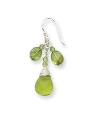 Sterling Silver Green Crystal/Peridot Earrings QE2486"
