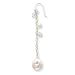 Sterling Silver White Biwa Coin Pearl/Crystal Earrings