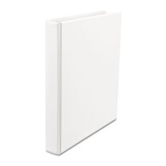 Suede Finish Vinyl Round Ring Binder, 1 Capacity, White, 12/Carton