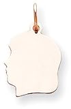 Girl Silhouette Charm, Pink Gold