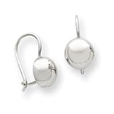 14k White Gold Kidney Wire Ball Earrings