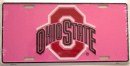 Ohio State Buckeyes Pink Logo License Plate