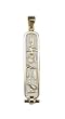 Egyptian Cartouche Pendant with "I Love You" in Ancient Egyptian Hieroglyphics - Open Style- in 18K Gold, Sterling Silver, or Sterling Silver with Gold Symbols