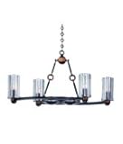 IMAGE OF Kalco 2547GB-CALC Foster 4 Light Island Light in Grecian Bronze with Genuine Calcite glass
