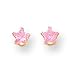 Brand new 14k 4mm Pink CZ Star Childrens Earrings on sales