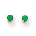 14k 3mm Emerald Childrens Earrings