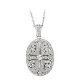 14K White Gold 14 ct. Diamond Fashion Locket Pendant with Chain