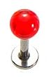 Surgical Steel Ball UV Red Labret Sold as a Pair