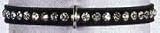 Rhinestone Black Leather Collar 13 to 14 Inch