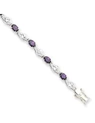 Sterling Silver Purple & Clear CZ Bracelet