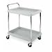 Metro Deep Ledge Series Polymer Utility Cart with 4 Swivel Casters, Lipped Top Shelf, 2 Shelves, 400 lbs Capacity, 38-3/4" Length x 27" Width x 41" Height, Gray