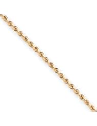 10k Gold 2.25mm Handmade Diamond-cut Rope Chain 9 Inches