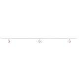 Sterling Silver - Dangling Hearts Anklet - Pink